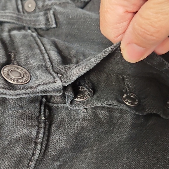 7 for all Mankind Black Standard Straight Leg Button Fly Jeans - Picture 7 of 10